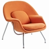 Woom Lounge Chair and Ottoman Wool Orange