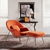 Woom Lounge Chair and Ottoman Wool Orange