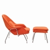 Woom Lounge Chair and Ottoman Wool Orange Tweed