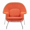 Woom Lounge Chair and Ottoman Wool Orange Tweed