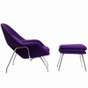 Woom Lounge Chair and Ottoman Wool Purple
