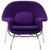 Woom Lounge Chair and Ottoman Wool Purple