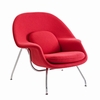 Woom Lounge Chair and Ottoman Wool Red