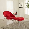 Woom Lounge Chair and Ottoman Wool Red