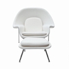 Woom Lounge Chair and Ottoman Wool White
