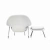 Woom Lounge Chair and Ottoman Wool White