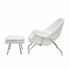 Woom Lounge Chair and Ottoman Wool White
