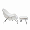 Woom Lounge Chair and Ottoman Wool White