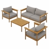 Wren 4-Piece Outdoor Patio Teak Wood Furniture Set