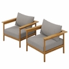 Wren Outdoor Patio Teak Wood Armchair Set of 2