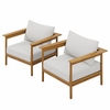 Wren Outdoor Patio Teak Wood Armchair Set of 2