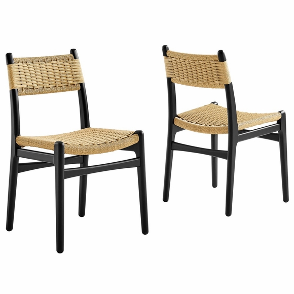 Wynn Rope and Wood Dining Side Chairs Set of 2