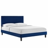 Yasmine Channel Tufted Performance Velvet Full Platform Bed-MOD-7004 in Navy