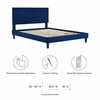Yasmine Channel Tufted Performance Velvet Queen Platform Bed-MOD-6976 in Navy