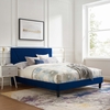 Yasmine Channel Tufted Performance Velvet Queen Platform Bed-MOD-6976 in Navy