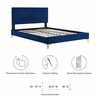 Yasmine Channel Tufted Performance Velvet Queen Platform Bed-MOD-6980 in Navy