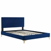 Yasmine Channel Tufted Performance Velvet Queen Platform Bed-MOD-6980 in Navy