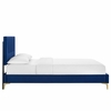 Yasmine Channel Tufted Performance Velvet Twin Platform Bed in Navy