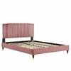 Zahra Channel Tufted Performance Velvet King Platform Bed-MOD-7010