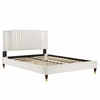 Zahra Channel Tufted Performance Velvet King Platform Bed-MOD-7010