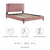 Zahra Channel Tufted Performance Velvet King Platform Bed-MOD-7010
