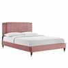 Zahra Channel Tufted Performance Velvet King Platform Bed-MOD-7010