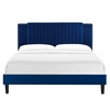 Zahra Channel Tufted Performance Velvet King Platform Bed-MOD-7014 in Navy