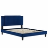 Zahra Channel Tufted Performance Velvet King Platform Bed-MOD-7014 in Navy