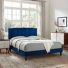 Zahra Channel Tufted Performance Velvet King Platform Bed-MOD-7014 in Navy