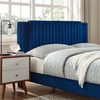 Zahra Channel Tufted Performance Velvet King Platform Bed-MOD-7014 in Navy