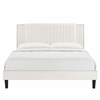 Zahra Channel Tufted Performance Velvet Twin Platform Bed-MOD-6990 in White