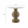 Zale 36" Marble and Seagrass Dining Table in White Natural