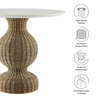 Zale 36" Marble and Seagrass Dining Table in White Natural