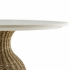 Zale 36" Marble and Seagrass Dining Table in White Natural