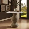 Zale 36" Marble and Seagrass Dining Table in White Natural