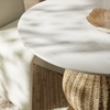 Zale 36" Marble and Seagrass Dining Table in White Natural