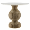 Zale 36" Marble and Seagrass Dining Table in White Natural