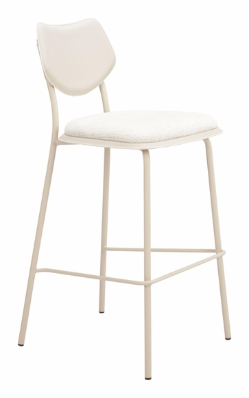 Zeal Barstool Set of 4 in Light Gray & Beige