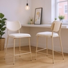 Zeal Counter Stool Set of 4 in Light Gray & Beige