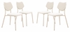 Zeal Dining Chair Set of 4 in Light Gray & Beige