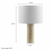 Zenith Travertine Table Lamp With Fabric Drum Shade in Travertine