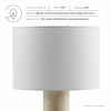 Zenith Travertine Table Lamp With Fabric Drum Shade in Travertine