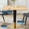 Zinque 36 Inch Square Dining Table in Gold Natural
