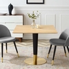 Zinque 36 Inch Square Dining Table in Gold Natural