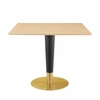 Zinque 36 Inch Square Dining Table in Gold Natural