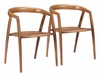 Ziran Dining Chair Set of 2 in Walnut