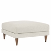 Zoya Down Filled Overstuffed Ottoman in Ivory Fabric