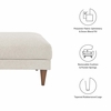 Zoya Down Filled Overstuffed Ottoman in Ivory Fabric