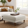 Zoya Down Filled Overstuffed Ottoman in Ivory Fabric