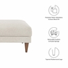 Zoya Down Filled Overstuffed Ottoman in Ivory Fabric
